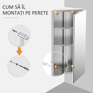 Dulapior Colt Baie – Otel cu Oglinda 60×30×18,4 cm - Img 8