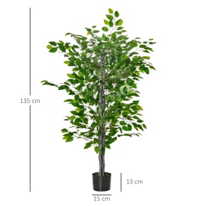 ficus artificial, ghiveci inclus, 135 cm, verde - Img 3