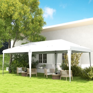 Foișor 6 x 3 m Pavilion de Grădină Pop-Up Pliabil cu Geantă Inclusă din Oțel Epoxidic și Țesătură Oxford de Înaltă Densitate Gri - Img 8