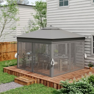 Foisor tip pop-up 3 x 3(m) cu 20 lumini LED, Gri - Img 8
