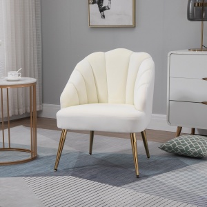 Fotoliu Catifea Crem – 63×65×84 cm, Spatar Tip Scoica Elegant - Img 9