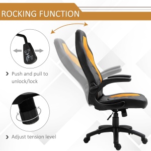 Fotoliu de Gaming din Piele ecologica Functie de Balansare Ajustabila Cotiera Rabatabila - Img 5