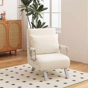 Fotoliu Pat 2-in-1, Design Modern cu Spatar Reglabil - Img 2