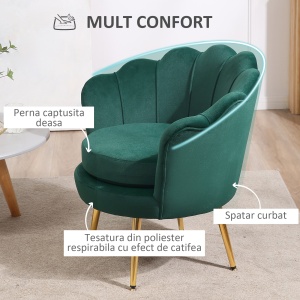 Fotoliu Vintage – Catifea Verde, Design Elegant Dormitor - Img 5