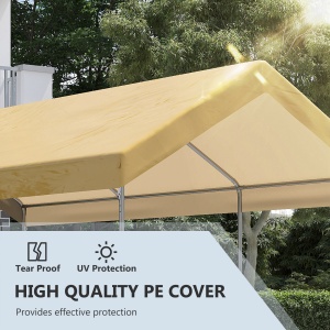 Garaj tip cort 6m x 3m, Garaj portabil, Cort de gradina cu copertina, adapost de depozitare, cu copertina din PE anti-UV si kit de ancorare, pentru masina, barca, petrecere, nunta - Img 4