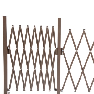 Gard Extensibil Autoportant, Grilaj Flexibil din Oțel și Aluminiu, Pliabil, 52-405 cm, Maro Închis - Img 7