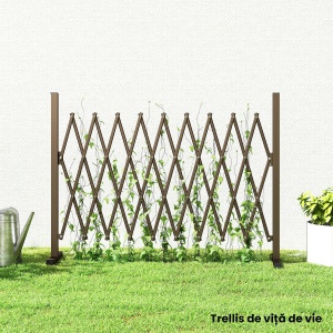Gard Extensibil Mobil Pliabil din Aluminiu, 300cm x 103,5 cm, Maro Închis - Img 9