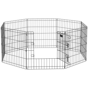 Gard pentru Caini – 8 Panouri cu Usa, Interior & Exterior