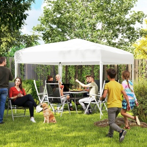 Gazebo Pliabil pentru Grădină - Alb, 2.95x2.95m, cu Accesorii Incluse - Img 2