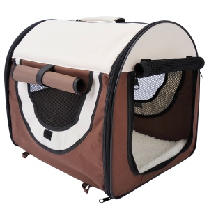 Geantă Trasport pentru Câini și Pisici Pliabilă, Culoarea cafelei, 61x46x51cm