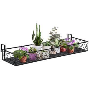 Jardiniera de Exterior cu Carlige pentru Balustrada, Suport Ghivece pentru Balcon si Terasa din Metal - Img 1