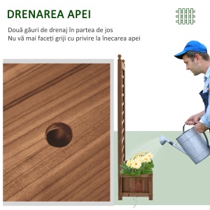 Jardiniera Lemn Exterior 90×45×180 cm – Suport & Grilaj pentru Plante Catatoare - Img 5