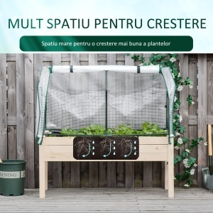 jardiniera tip sera, pentru plante, 121x55x117cm, lemn - Img 7