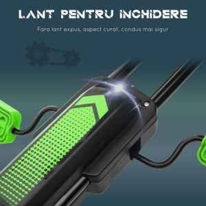 Kart cu Pedale pentru Copii 5-12 Ani cu Scaun Reglabil, din Metal și PP, 121x58x61 cm, Verde și Negru - Img 7
