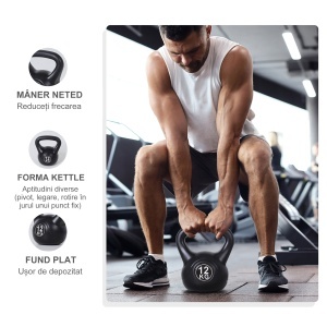 Kettlebell 12 kg Cross‑Training cu disc de nisip - Img 5