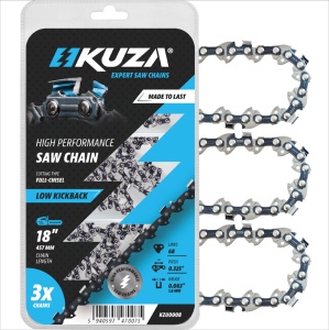 KUZA - Lant pentru drujba, Lungime 18", pas 0.325" , grosime 063"-1.6 mm, 68 Zale, 3 lanturi/pachet
