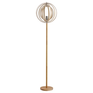 Lampa de Podea Design cu Abajur cu Inele Reglabile din Lemn Becuri E27 Ф38 x 160 cm - Img 1