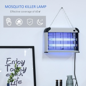 Lampa pentru Insecte Electrica 20W pentru Exterior si Interior de 60m² Argintie - Img 6