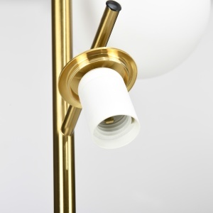 Lampa Podea Moderna – 3 Becuri Aurii, Otel & Sticla - Img 9