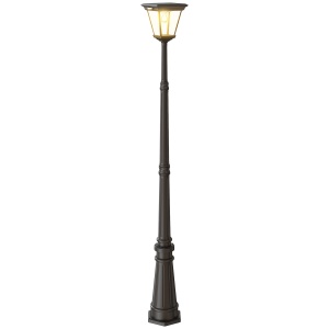 Lampadar de Exterior cu Energie Solară cu Senzor PIR Negru