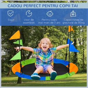 Leagan Rotund Copii – Multicolor, pentru Interior & Exterior - Img 4
