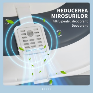 Litier pentru pisici 5 kg max cu paleta si deodorant incluse, design si maner pliabil, PP si ABS, 52x41x38 cm, alb si gri - Img 4