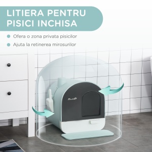 Litiere inchisa pentru Pisici – Cu Tava Detasabila & Filtru - Img 5