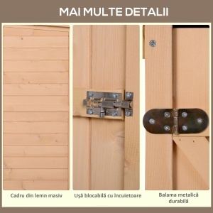 Magazie de Scule pentru Exterior din lemn de brad 75x56x115 cm - Img 6