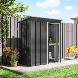 Magazie Scule cu Usa Glisanta, 163x89x182 cm, Negru - Img 8