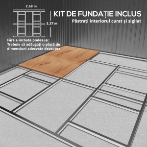 Magazie Unelte din Otel Galvanizat, Anti Rugina 3.4 x 3.86 x 2 m, verde - Img 7