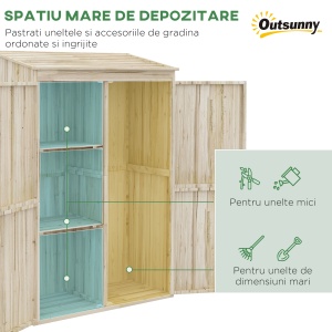 Magazina Gradina Lemn – Dulap cu Usi Duble pentru Unelte - Img 4