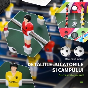 Masă de Fotbal cu 2 Panouri de Scor, din Lemn, Oțel Inoxidabil și Plastic, 86.5x43.5x63 cm, Multicolor - Img 7
