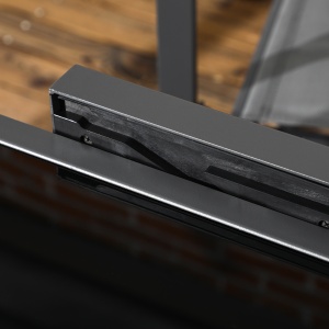 Masă de Grădină Extensibilă cu Blat din Sticlă 80-160x80x75 cm Negru - Img 9