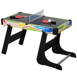 Masă de Joc 4 în 1 pentru Fotbal de Masă, Biliard, Air Hockey și Ping-Pong, 86,5x43,5x64 cm, Multicolor - Img 1