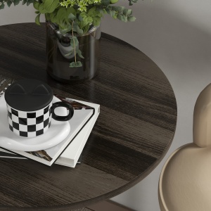 Masa reglabila pentru bar cu blat pivotant 360°, Nuc - Img 8