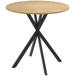 Masă Rotundă de Dining Industrială 80cm - Stejar Alb - Img 1