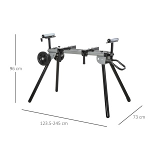 Masă Suport pentru Ferăstraie Circulare, Bancă Extensibilă Reglabilă și Pliabilă, 123.5-245x73x96 cm, Negru - Img 3