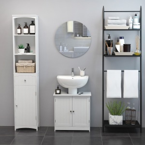 Masca Chiuveta Baie – MDF Alb, 2 Usi, 60×30×60 cm - Img 2