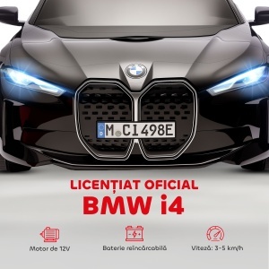 Mașină Electrică pentru Copii 3-6 Ani cu Licență BMW, cu Telecomandă, Claxon și Faruri, 115x67x45 cm, Neagră - Img 4