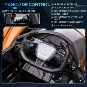 Masina Electrica pentru Copii, Automobil Lamborghini cu Telecomanda, Faruri LED si Muzica - Img 5