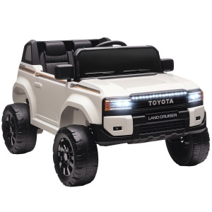 Mașină Electrică pentru Copii TOYOTA Land Cruiser 12V cu Telecomandă, Vârsta 3-6 Ani, Alb