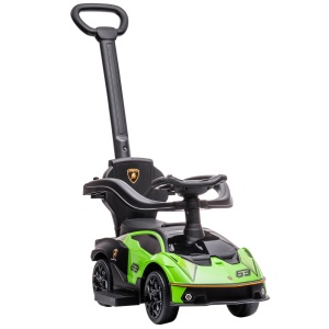 Masinuta Copii 2‑in‑1 – Lamborghini Verde cu Volan & Claxon - Img 1