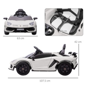 Mașinuță Electrică pentru Copii 3-5 Ani cu Uși Fluture, Mașinuță Electrică cu Telecomandă, 107,5x63x42 cm, Alb - Img 3