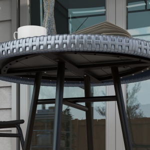 Masuta de cafea pentru exterior din lemn plastifiat, Gri - Img 8