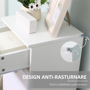 Mobilier Baie din Lemn cu Sertar si Dulapior 1 Usa cu Polite, 35x30x77,5 cm - Img 4