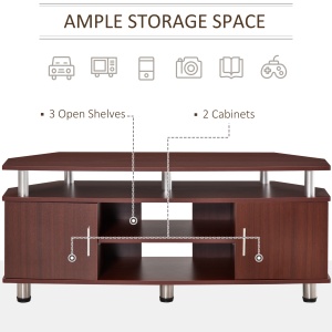 mobilier pentru TV, 2 rafturi, 120x39.5x52cm, maro - Img 5