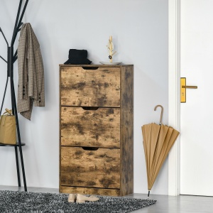 Mobilier Suport pentru Pantofi 3 Usi cu Polite Reglabile pentru 12-18 Pantofi Maro - Img 2