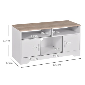 Mobilier TV 42” – Alb & Lemn Natural, Design Compact 105×52 cm - Img 3