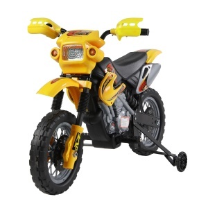 Moto Cross Electric Copii – Galben cu Rotite Laterale - Img 1