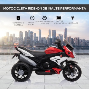 Motocicleta Electrica Copii 6V – Rosu/Negru cu Lumini & Sunete - Img 5